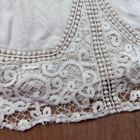 Blu Pepper Boho Lace Dress Women’s Large Ivory Crochet Lace Sleeve Babydoll - Picture 3 of 8